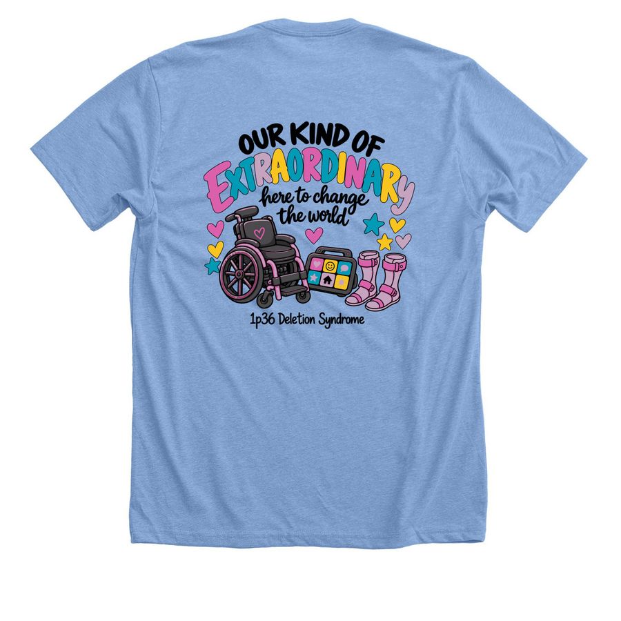 Our kind of Extraordinary.&nbsp;, a Heather Carolina Blue Premium Unisex Tee (back-view)