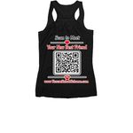 Love has 4 Paws, a Black Women's Racerback (back-view)