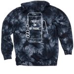 I'm not CRAZY, a Black Tie Dyed Pullover Hoodie (back-view)