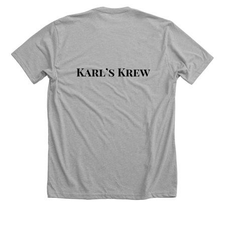 Karl's Krew - Black, a Athletic Heather Premium Unisex Tee (back-view)