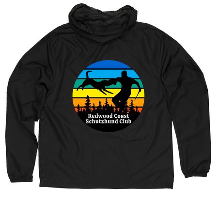 RCSC Jackets, a Black Quarter-Zip Windbreaker (back-view)