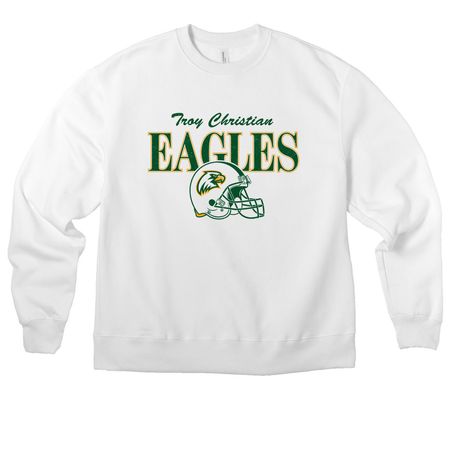 TC Eagles Football, a White Premium Heavyweight Crewneck Sweatshirt