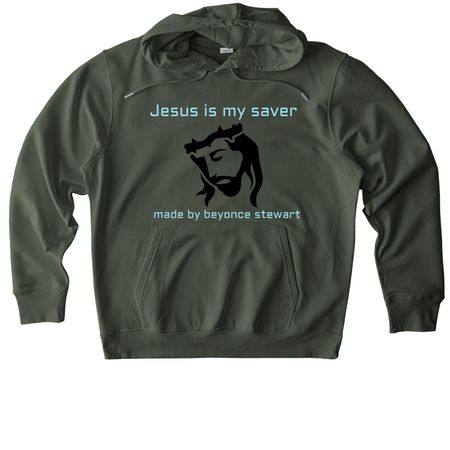 Jesus is my saver&nbsp;, a Khaki Green Stanley/Stella Unisex Cruiser 2.0 Pullover Hoodie