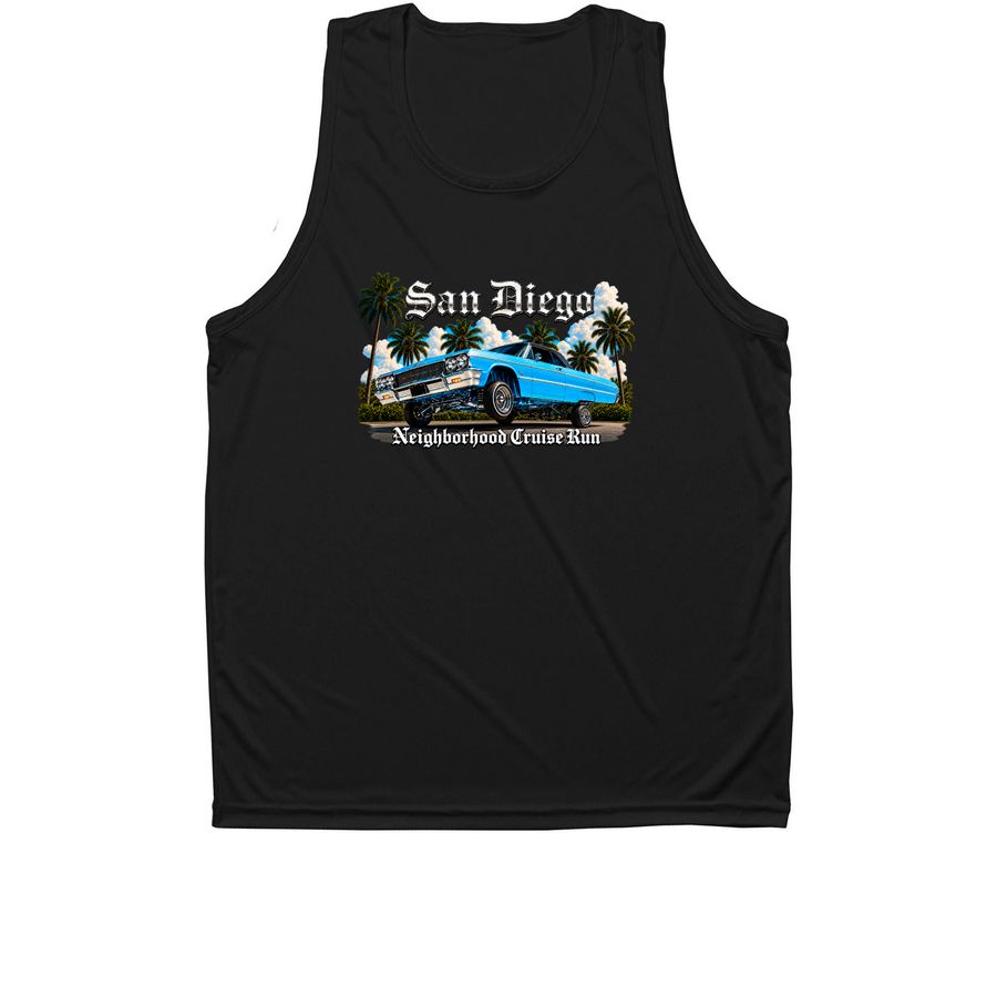 San Diego&nbsp;, a Black Unisex Performance Tank