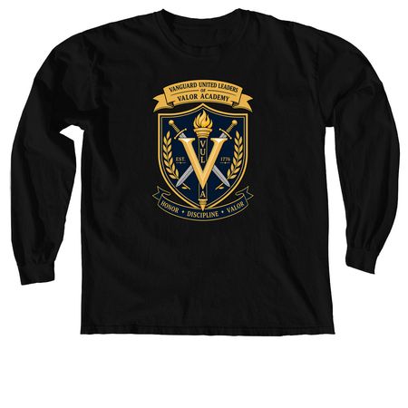 Vanguard United Leaders of Valor Academy, a Black Comfort Colors Long Sleeve Tee
