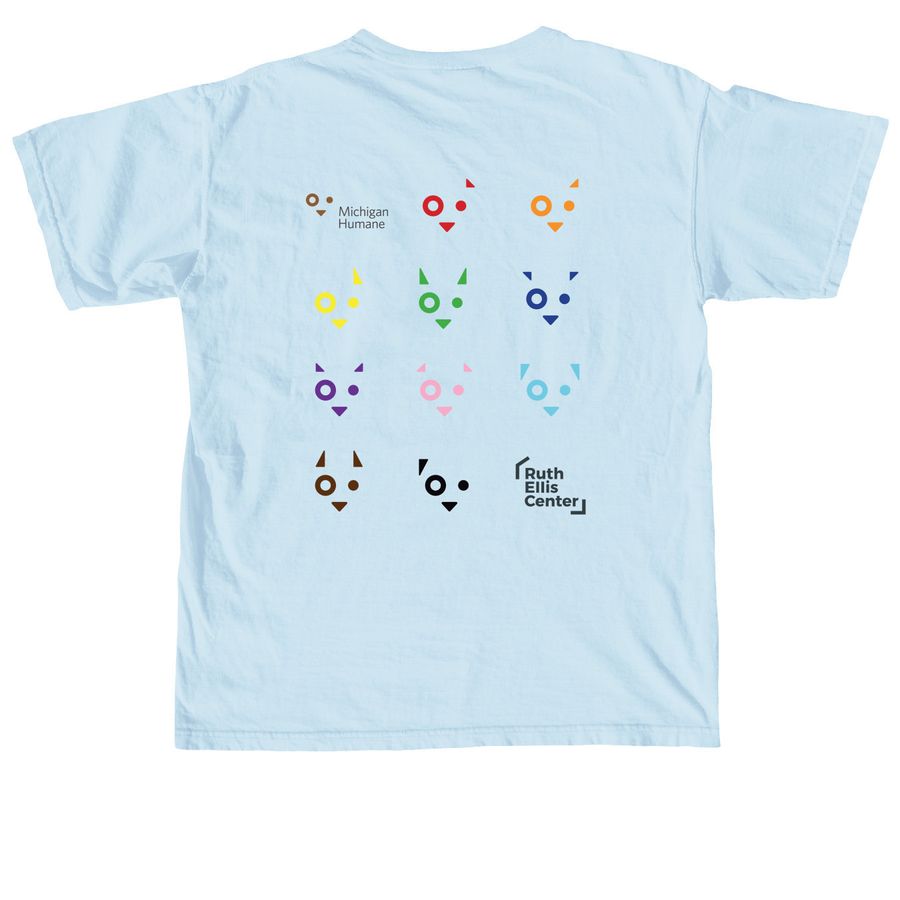 Michigan Humane x Ruth Ellis Center, a Chambray Comfort Colors Unisex Tee (back-view)