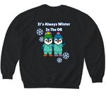 It's Always Winter In The OR, a Black Softstyle Crewneck Sweatshirt (back-view)