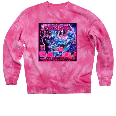 Gum Chrome Barcode, a Pink Tie Dye Crewneck Sweatshirt