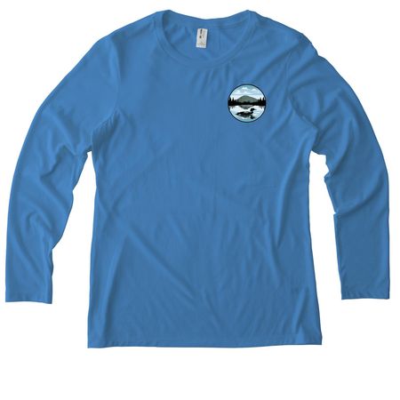 Mirror Lake Merchandise, a Azure Blue Allmade Eco Triblend Women?s Long Sleeve Tee