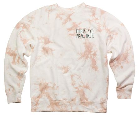 The TPA Tie Dye Sweatshirt & Cropped, a Dusty Pink Tie Dye Crewneck Sweatshirt