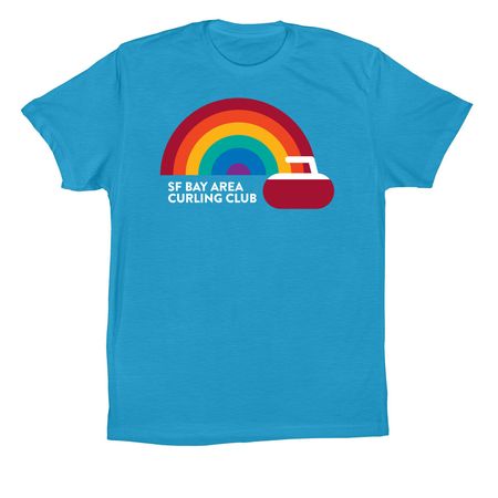 SF Bay Area Curling Rainbow, a Aqua Premium Cotton Tee