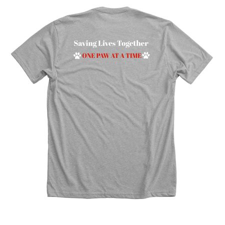 Together We Rescue Detroit Animals, a Athletic Heather Premium Unisex Tee (back-view)