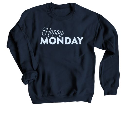Happy Monday - Blue Gingham Navy Sweatshirt