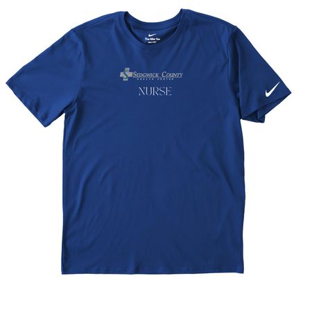 Nike SCHC Nurse Tee, a Rush Blue Nike Dri-FIT Jersey Blend Performance Tee