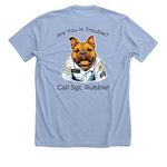 Rubble Wear, a Heather Baby Blue Premium Unisex Tee (back-view)