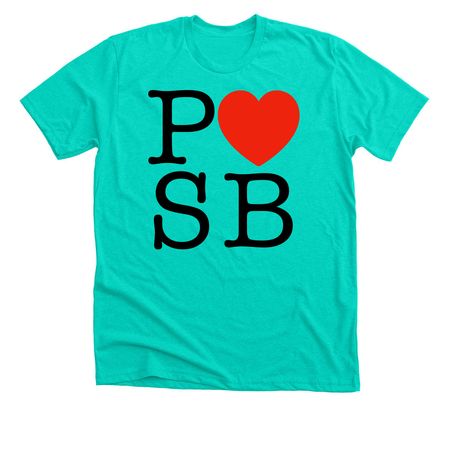 PASB on Broadway I Heart, a Heather Sea Green Premium Unisex Tee