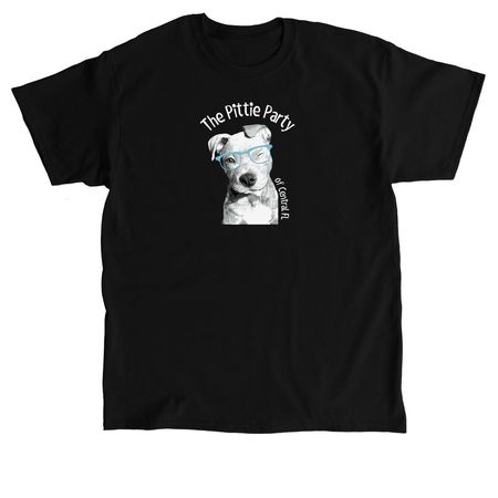 The Pittie Party Dog Glasses, a Black Classic Unisex Tee