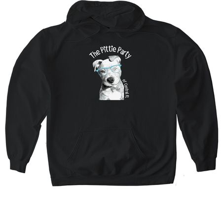 The Pittie Party Dog Glasses, a Black Gildan Softstyle Pullover Hoodie