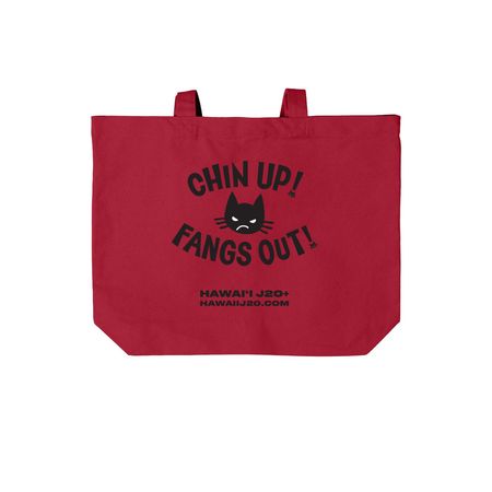 Be Calm, a Deep Red Cotton Canvas Tote Bag