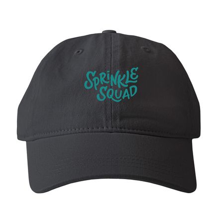 Sprinkle Squad Hats, a Black Printed Pigment Dye Baseball Cap