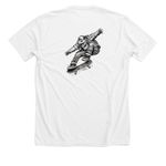 Limited Edition Go Skate Turtle, a Solid White Blend Premium Unisex Tee (back-view)