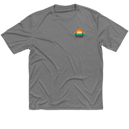 Peoria feeds Peoria, a Grey Concrete Heather Classic Performance Tee