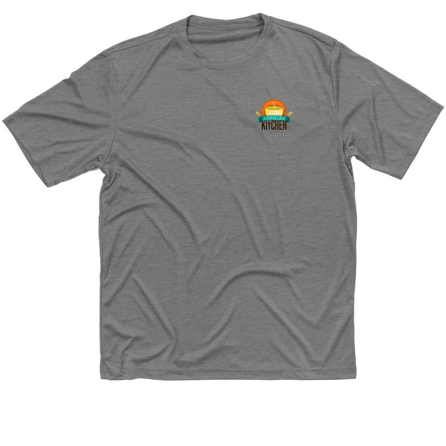 Peoria feeds Peoria, a Grey Concrete Heather Classic Performance Tee