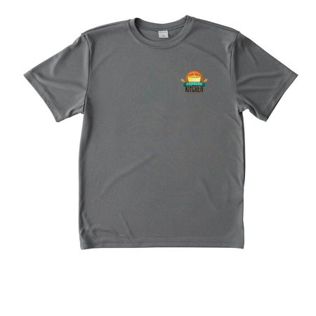 Peoria feeds Peoria, a Grey Concrete Heather Youth Performance Tee