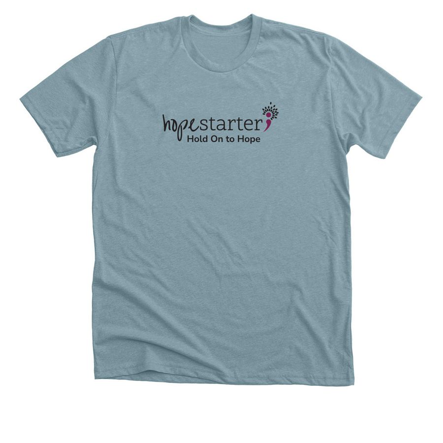 Hold on to Hope, a Heather Blue Lagoon Premium Unisex Tee
