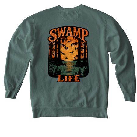 Swamp Life, a Blue Spruce Comfort Colors Crewneck Sweatshirt