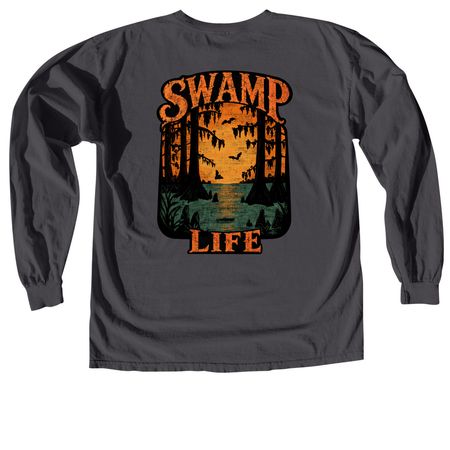 Swamp Life, a Graphite Comfort Colors Long Sleeve Tee