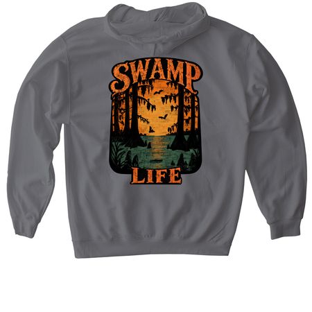 Swamp Life, a Charcoal Gildan Softstyle Pullover Hoodie