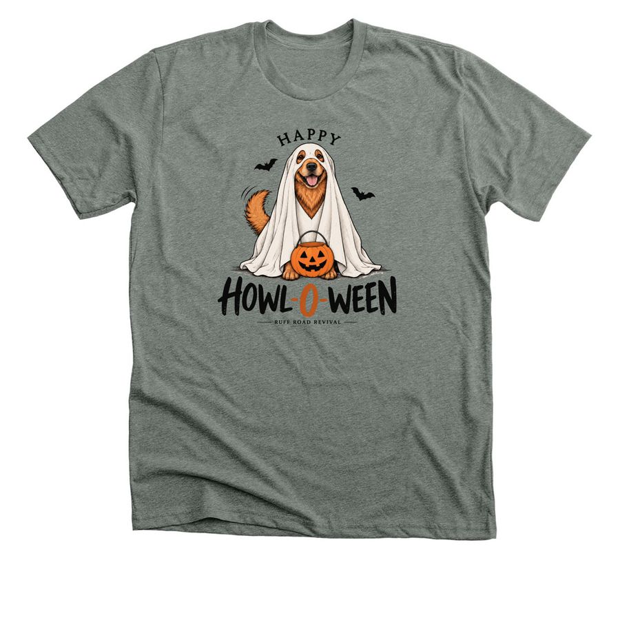 Happy Howl-O-Ween, a Deep Heather Premium Unisex Tee