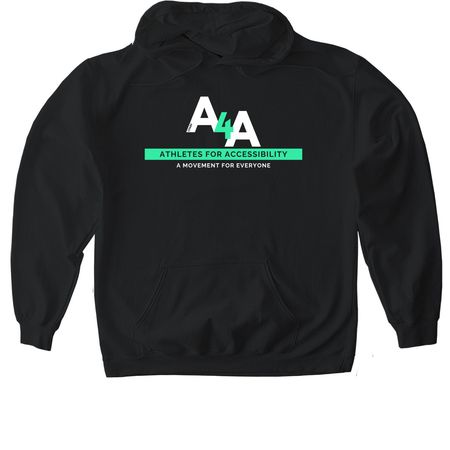 Athletes for Accessibility, a Black Gildan Softstyle Pullover Hoodie