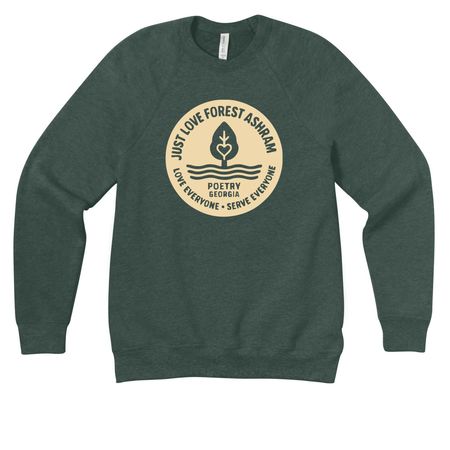 Just Love Forest Ashram&nbsp;, a Heather Forest Premium Raglan Crewneck Sweatshirt