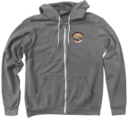 East Bay Pugs Logo, a Deep Heather Zip Up Hoodie