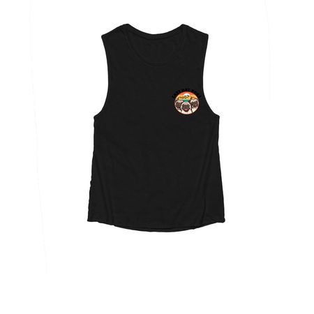East Bay Pugs Logo, a Black Women's Muscle Tank