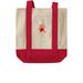 Two-tone canvas MMIP bag red&nbsp;&nbsp;, a Natural/Red Two-Tone Grocery Tote Bag
