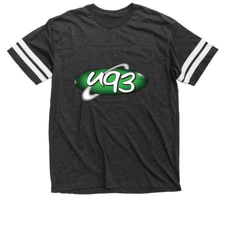 U93 Unisex Tops, a Vintage Smoke / White Football Jersey Tee