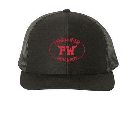 PW Hats, a Black Printed Snapback Trucker Cap