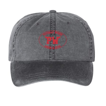 PW Hats, a Black Printed Pigment Dye Baseball Cap
