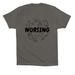 Nursing Essentials, a Asphalt Premium Cotton Tee (back-view)