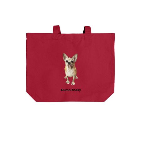 Alumni Shelly Tote Bags, a Deep Red Cotton Canvas Tote Bag (back-view)