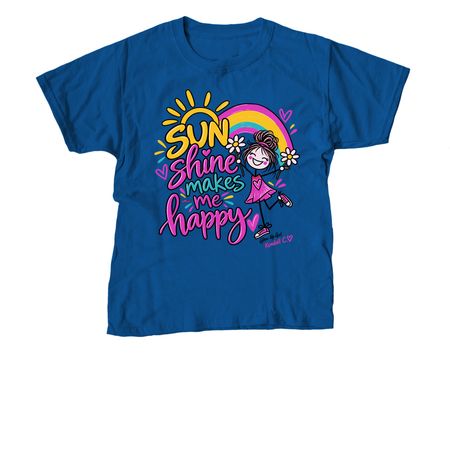 Sunshine Makes Me Happy GlowUp Girl Kendall C., a Royal Blue Youth Unisex Tee