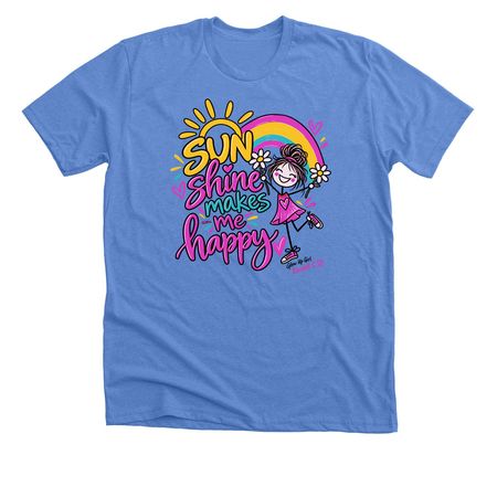 Sunshine Makes Me Happy GlowUp Girl Kendall C., a Heather Columbia Blue Premium Unisex Tee