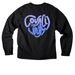 Blueberry, a Black Unisex Heavyweight Long Sleeve Tee (back-view)