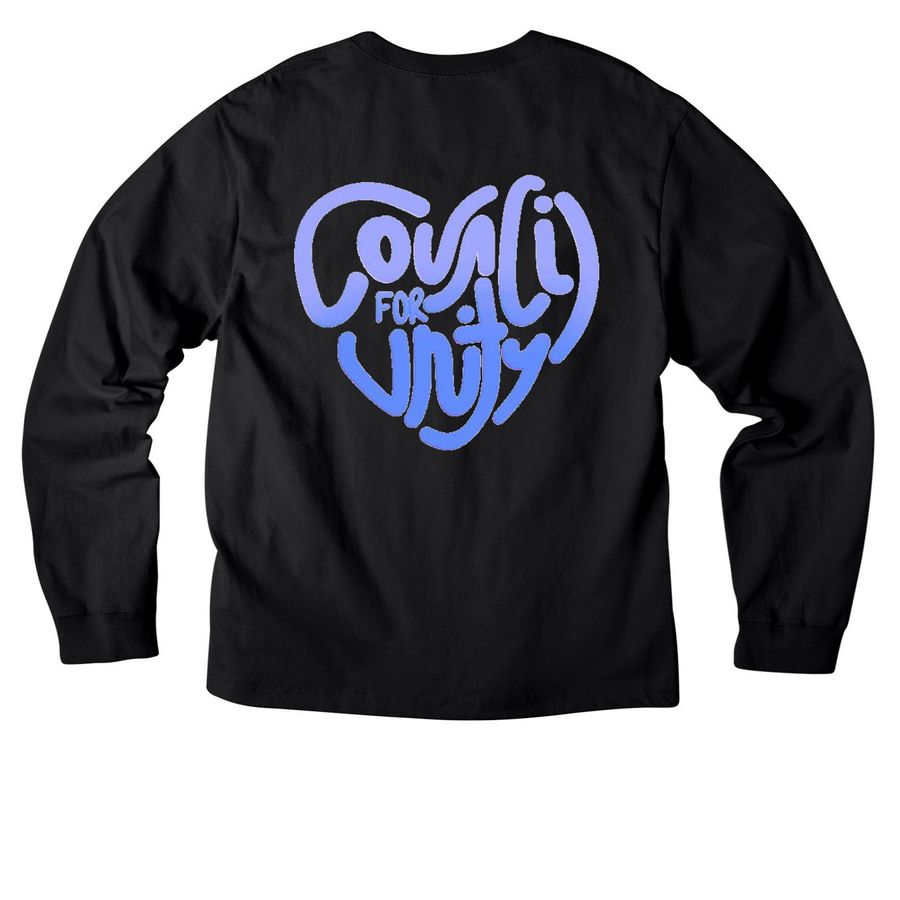Blueberry, a Black Unisex Heavyweight Long Sleeve Tee (back-view)