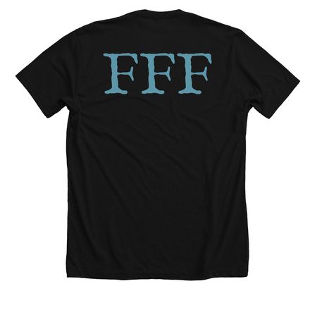 FFF, a Solid Black Blend Premium Unisex Tee (back-view)