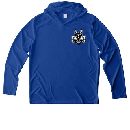 Feral Fit Canines Dock '26 Activewear, a True Royal UV Performance Long Sleeve Hoodie