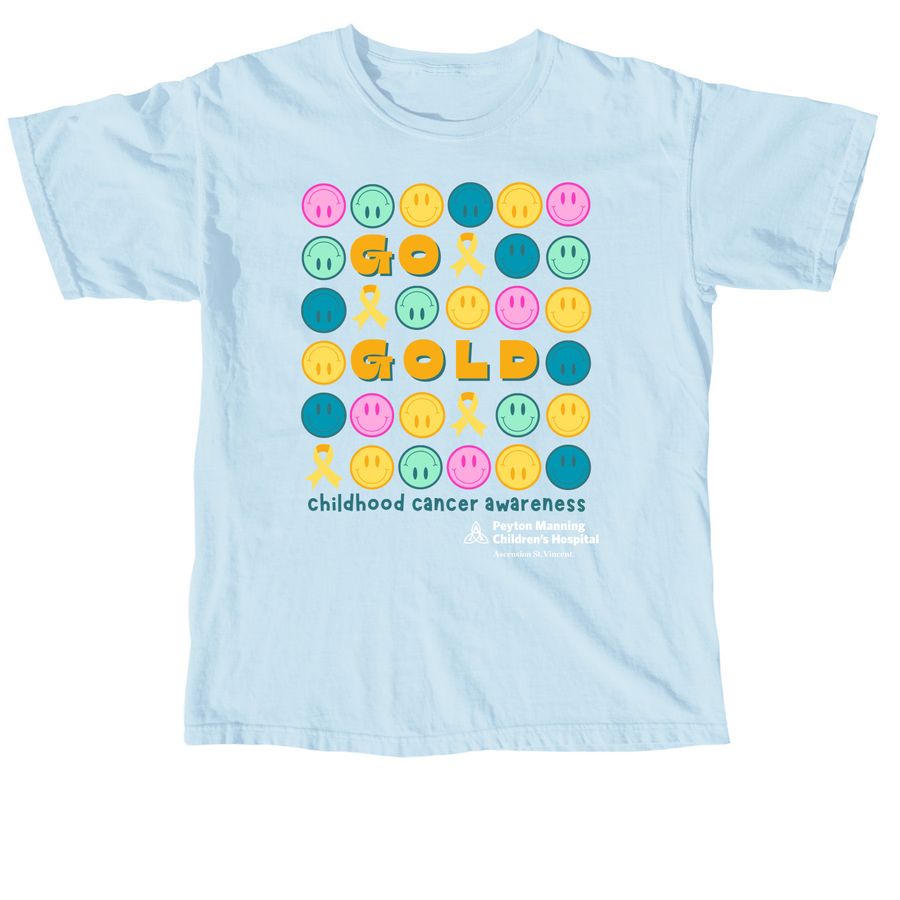 Go Gold! for Childhood Cancer 2024, a Chambray Comfort Colors Unisex Tee